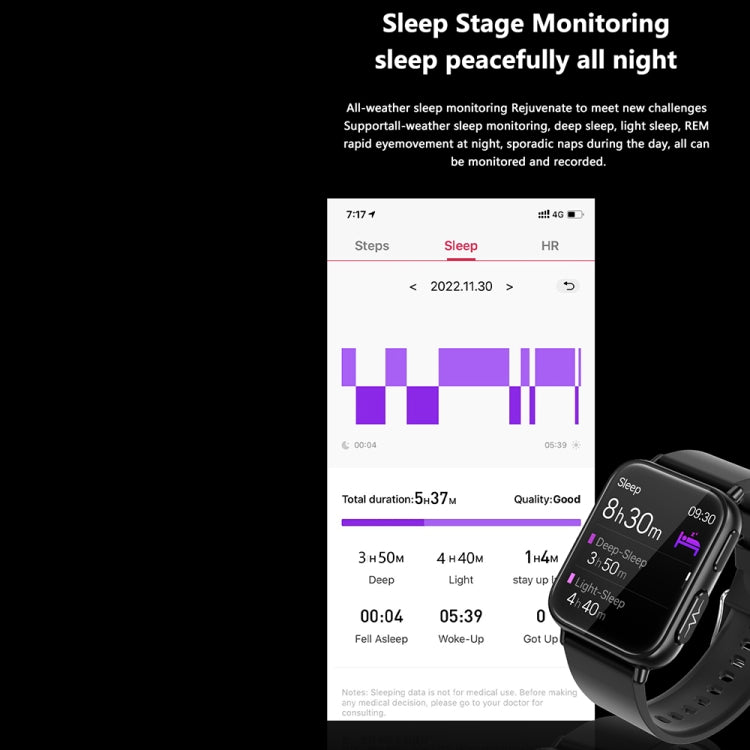 TK10 1.91 inch IP68 Waterproof Silicone Band Smart Watch Supports AI Medical Diagnosis/ Blood Oxygen / Body Temperature Monitoring(Black) -  by PMC TechLife | Online Shopping South Africa | PMC TechLife