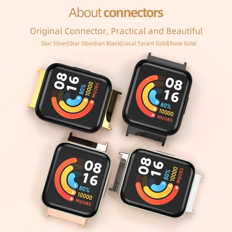 For Redmi Watch 3 Mijobs Flat Hole Breathable TPU Watch Band(Black+Silver) - Watch Bands by MIJOBS | Online Shopping South Africa | PMC TechLife | Buy Now Pay Later Mobicred
