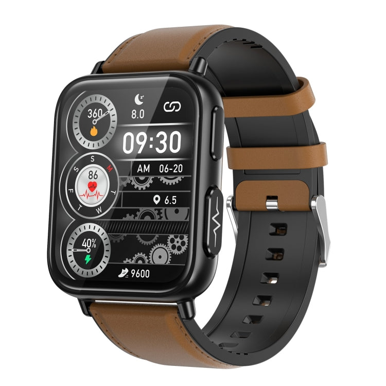 TK10 1.91 inch IP68 Waterproof Leather Band Smart Watch Supports AI Medical Diagnosis/ Blood Oxygen / Body Temperature Monitoring(Brown) -  by PMC TechLife | Online Shopping South Africa | PMC TechLife