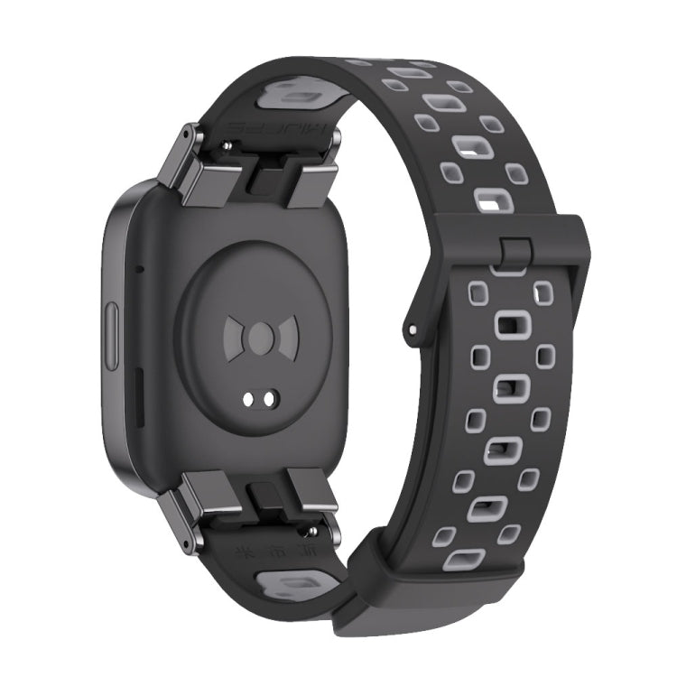 For Redmi Watch 3 Mijobs Square Hole Breathable TPU Watch Band(Black Grey) -  by MIJOBS | Online Shopping South Africa | PMC Jewellery