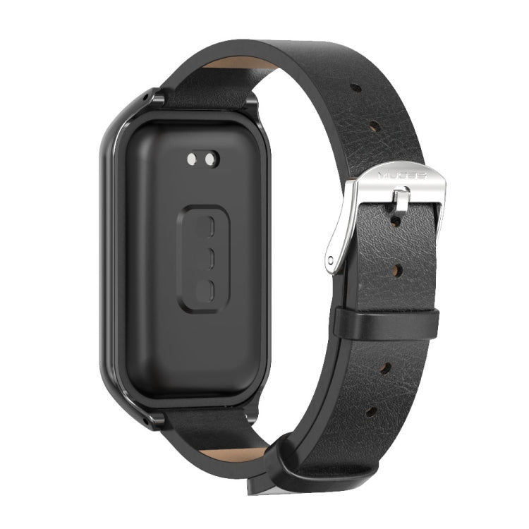 For Redmi Band 2 Mijobs Metal Shell Microfiber PU Leather Watch Band(Black) -  by MIJOBS | Online Shopping South Africa | PMC Jewellery