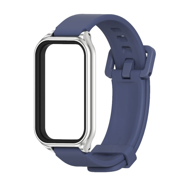 For Redmi Band 2 Mijobs Metal Shell Silicone Watch Band(Midnight Blue Silver) -  by MIJOBS | Online Shopping South Africa | PMC Jewellery