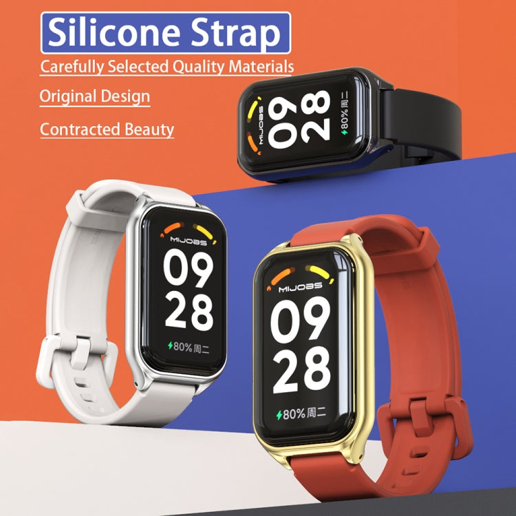 For Redmi Band 2 Mijobs Metal Shell Silicone Watch Band(Orange Gold) -  by MIJOBS | Online Shopping South Africa | PMC Jewellery