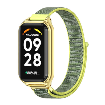 For Redmi Band 2 Mijobs Metal Shell Breathable Nylon Loop Watch Band(Bright Yellow Gold) -  by MIJOBS | Online Shopping South Africa | PMC Jewellery