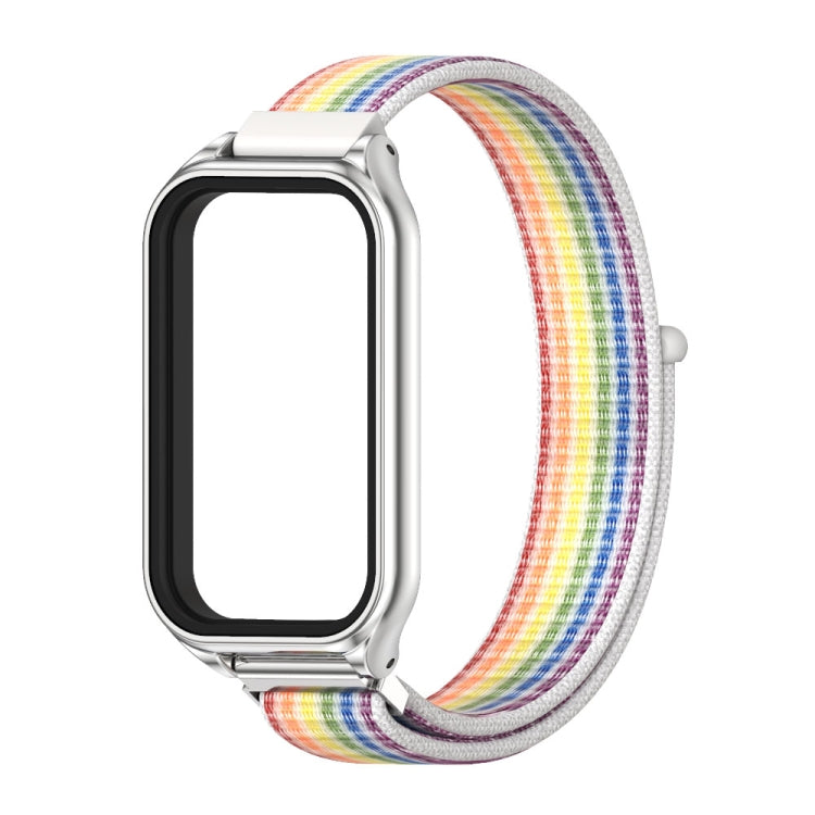 For Redmi Band 2 Mijobs Metal Shell Breathable Nylon Loop Watch Band(Colorful Silver) -  by MIJOBS | Online Shopping South Africa | PMC Jewellery