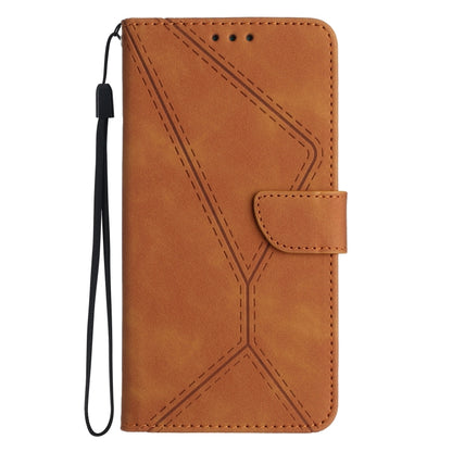 For iPhone 13 Stitching Embossed Leather Phone Case(Brown) - iPhone 13 Cases by PMC Jewellery | Online Shopping South Africa | PMC Jewellery