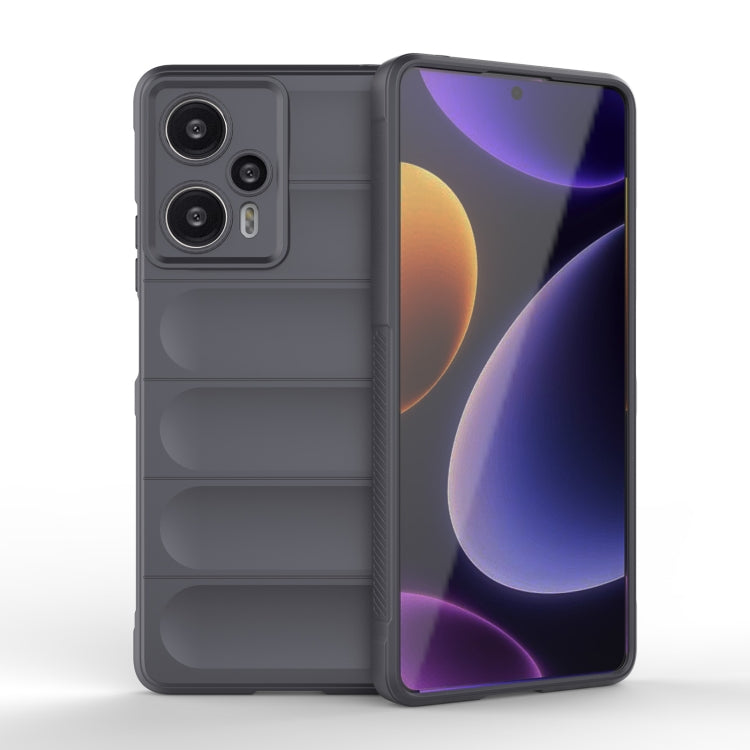 For Xiaomi Redmi Note 12 Turbo Magic Shield TPU + Flannel Phone Case(Dark Grey) - Xiaomi Cases by PMC Jewellery | Online Shopping South Africa | PMC Jewellery