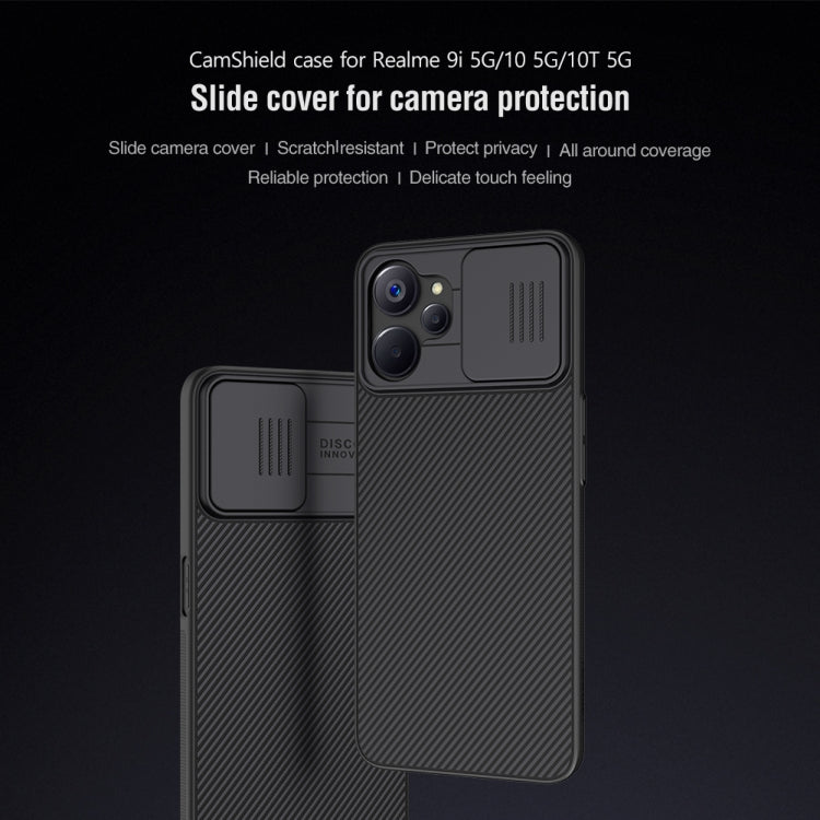 For Realme 9i 5G / 10 5G / 10T 5G NILLKIN Black Mirror Series Camshield PC Phone Case(Blue) - Realme Cases by NILLKIN | Online Shopping South Africa | PMC TechLife | Buy Now Pay Later Mobicred