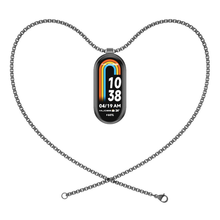 For Xiaomi Mi Band 8 Mijobs Metal Pendant Stainless Steel Watch Necklace(Black) -  by MIJOBS | Online Shopping South Africa | PMC Jewellery