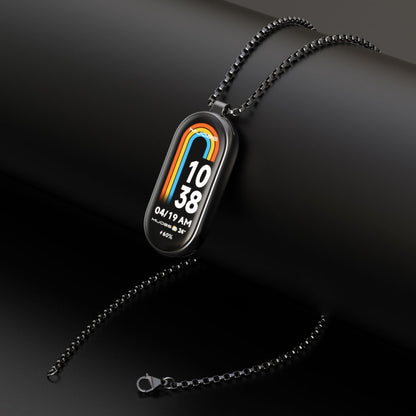 For Xiaomi Mi Band 8 Mijobs Metal Pendant Stainless Steel Watch Necklace(Black) -  by MIJOBS | Online Shopping South Africa | PMC Jewellery