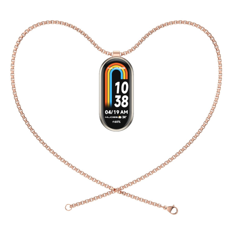 For Xiaomi Mi Band 8 Mijobs Metal Pendant Stainless Steel Watch Necklace(Rose Gold) -  by MIJOBS | Online Shopping South Africa | PMC Jewellery