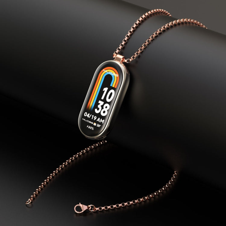 For Xiaomi Mi Band 8 Mijobs Metal Pendant Stainless Steel Watch Necklace(Rose Gold) -  by MIJOBS | Online Shopping South Africa | PMC Jewellery