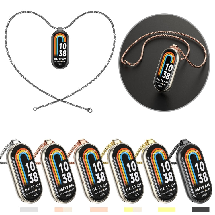 For Xiaomi Mi Band 8 Mijobs Metal Pendant Stainless Steel Watch Necklace(Black) -  by MIJOBS | Online Shopping South Africa | PMC TechLife