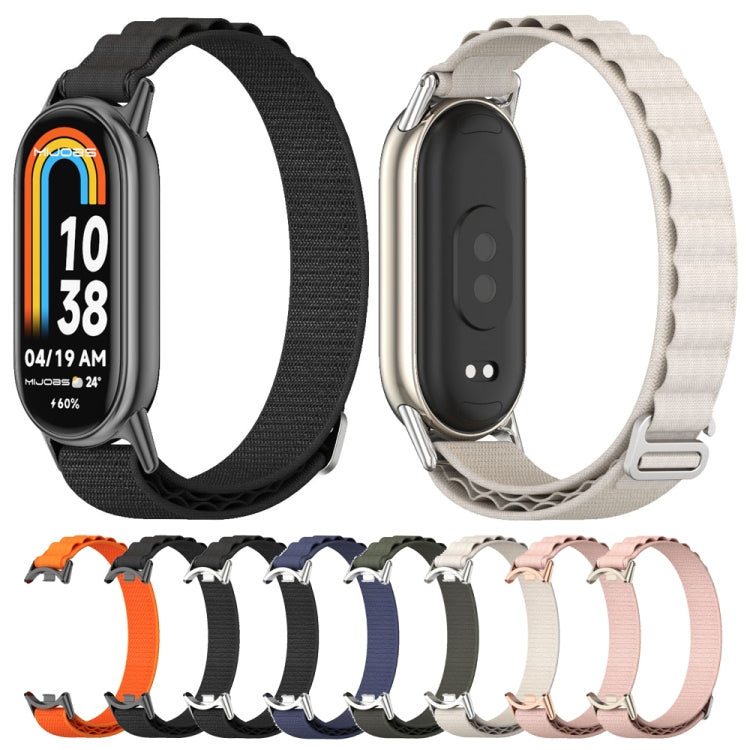 For Xiaomi Mi Band 8 Mijobs Nylon Breathable Watch Band(Black Silver) -  by MIJOBS | Online Shopping South Africa | PMC Jewellery