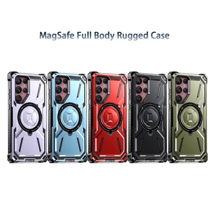 For Samsung Galaxy S22 Ultra 5G Armor Series Holder Phone Case(Light Purple) - free shipping - PMC TechLife - Order now!