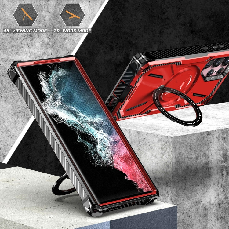 For Samsung Galaxy S22 Ultra 5G Armor Series Holder Phone Case(Light Purple) - free shipping - PMC TechLife - Order now!