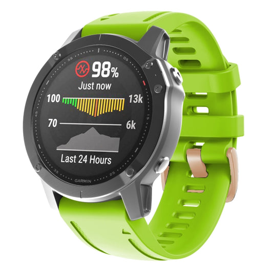 For Garmin Fenix 7S / 6S Pro / 5S Plus 20mm Rose Gold Buckle Silicone Watch Band(Green) - Watch Bands by PMC Jewellery | Online Shopping South Africa | PMC Jewellery