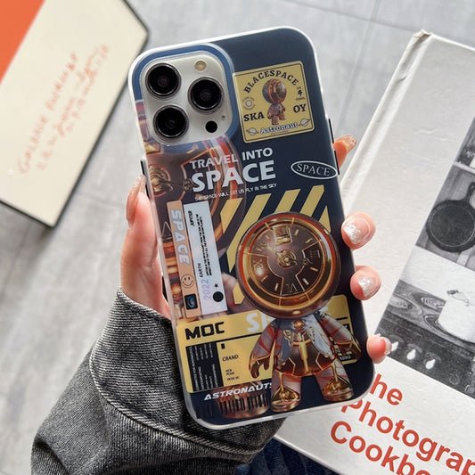 For iPhone 13 Pro Max Dual-side IMD Astronaut Frosted Phone Case(Black Gold) - iPhone 13 Pro Max Cases by PMC Jewellery | Online Shopping South Africa | PMC Jewellery