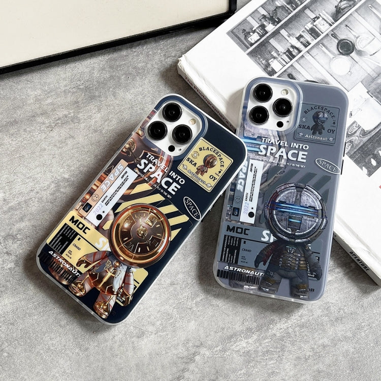 For iPhone 14 Dual-side IMD Astronaut Frosted Phone Case(Blue Grey) - free shipping - PMC TechLife - Order now!