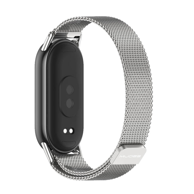 For Xiaomi Mi Band 8 Mijobs Milan Magnetic Metal Stainless Steel Watch Band(Silver) -  by MIJOBS | Online Shopping South Africa | PMC Jewellery