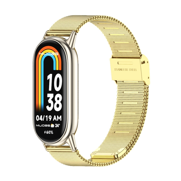 For Xiaomi Smart Band 10 / 9 / 8 Mijobs Milan Buckle Metal Stainless Steel Watch Band(Gold+Light Gold) - free shipping - PMC TechLife - Order now!