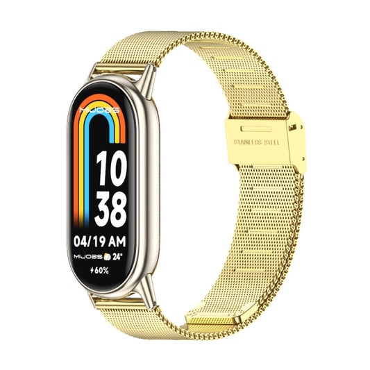 For Xiaomi Mi Band 8 Mijobs Milan Buckle Metal Stainless Steel Watch Band(Gold+Light Gold) -  by PMC Jewellery | Online Shopping South Africa | PMC Jewellery