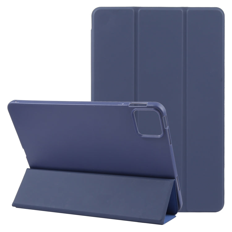 For Xiaomi Pad 6 / Pad 6 Pro Three-fold Holder Flip Tablet Leather Case(Dark Blue) -  by PMC Jewellery | Online Shopping South Africa | PMC Jewellery