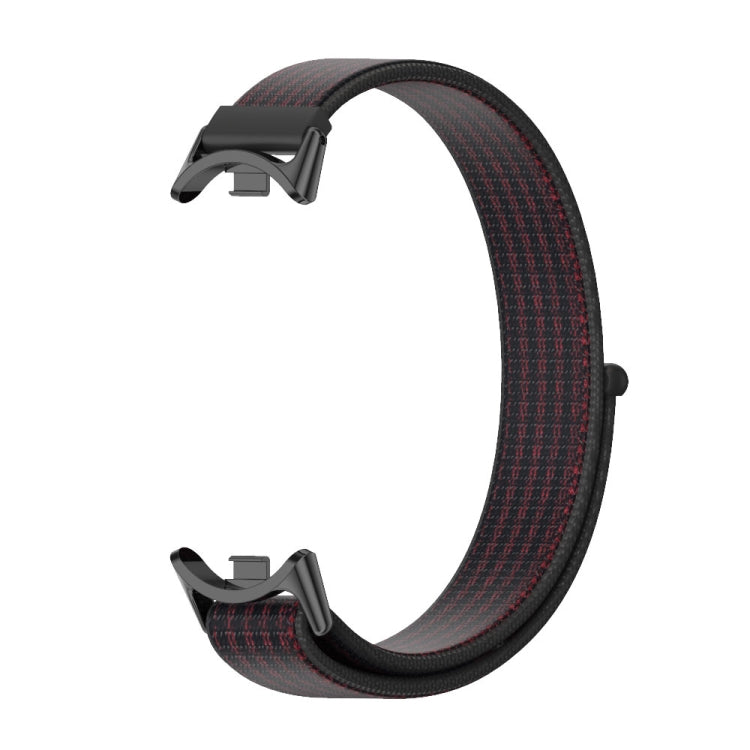 For Xiaomi Mi Band 8 Mijobs Breathable Nylon Loop Watch Band(Black Red) -  by MIJOBS | Online Shopping South Africa | PMC Jewellery