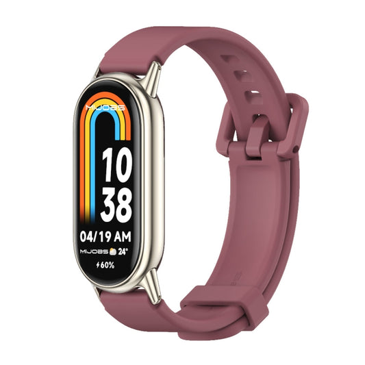 For Xiaomi Mi Band 8 Mijobs Silicone Breathable Watch Band(Wine Red+Light Gold) -  by MIJOBS | Online Shopping South Africa | PMC Jewellery