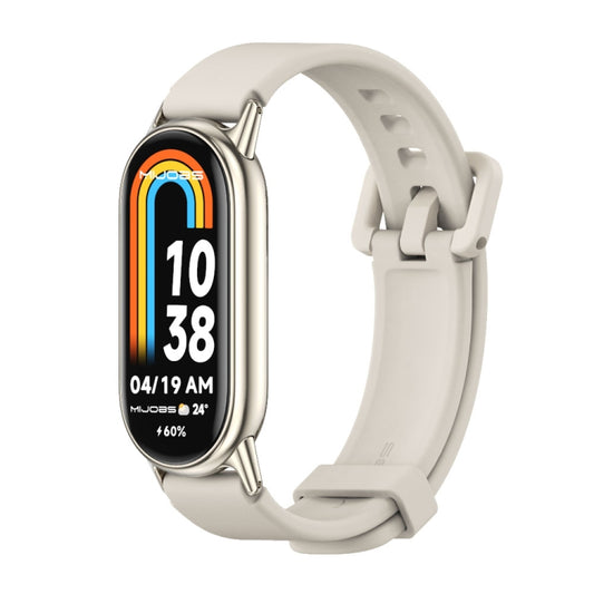 For Xiaomi Mi Band 8 Mijobs Silicone Breathable Watch Band(Grey+Light Gold) -  by MIJOBS | Online Shopping South Africa | PMC Jewellery