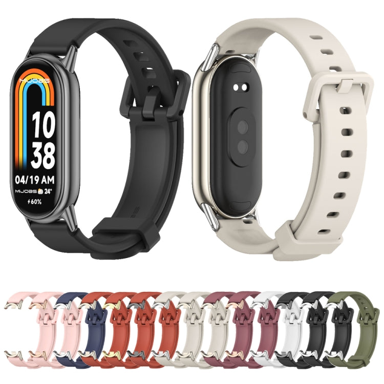 For Xiaomi Mi Band 8 Mijobs Silicone Breathable Watch Band(Black Silver) -  by MIJOBS | Online Shopping South Africa | PMC Jewellery