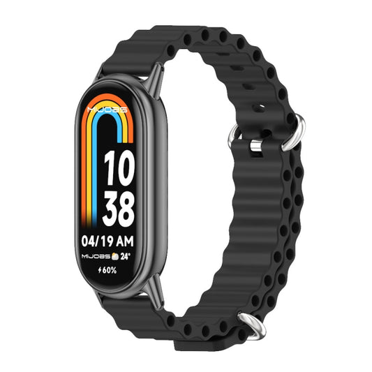 For Xiaomi Mi Band 8 Mijobs Marine Silicone Breathable Watch Band(Black) -  by MIJOBS | Online Shopping South Africa | PMC Jewellery