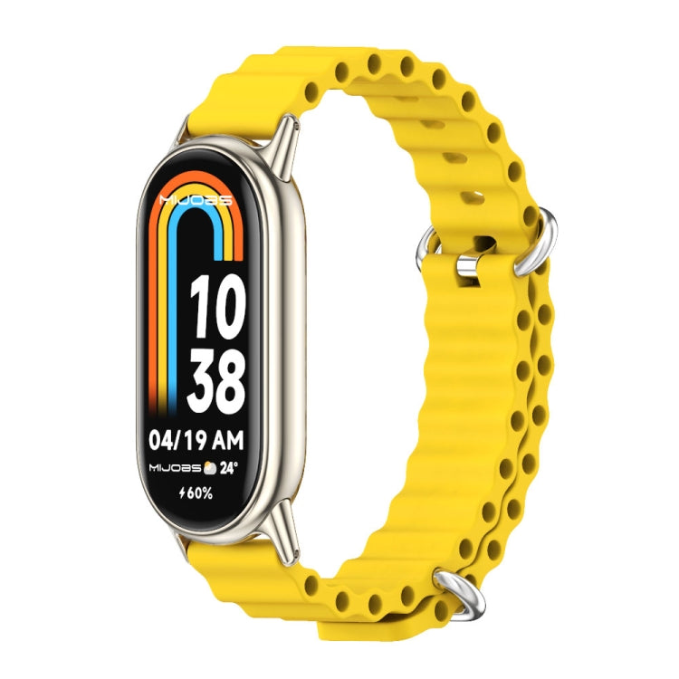 For Xiaomi Mi Band 8 Mijobs Marine Silicone Breathable Watch Band(Yellow Light Gold) -  by MIJOBS | Online Shopping South Africa | PMC Jewellery