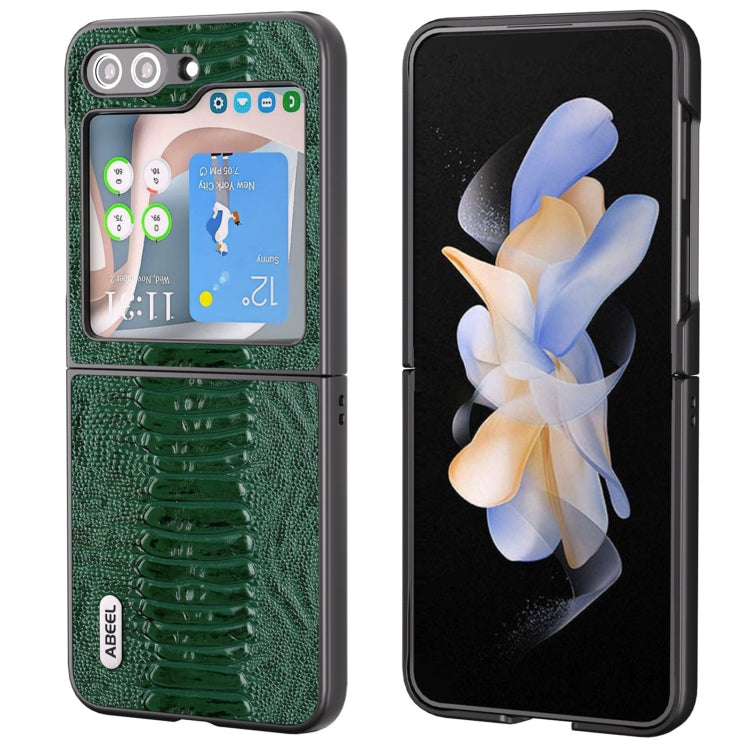 For Samsung Galaxy Z Flip5 ABEEL Genuine Leather Weilai Series Phone Case(Green) - free shipping - PMC TechLife - Order now!