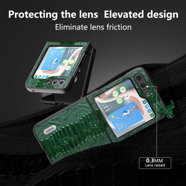 For Samsung Galaxy Z Flip5 ABEEL Genuine Leather Weilai Series Phone Case(Green) - free shipping - PMC TechLife - Order now!