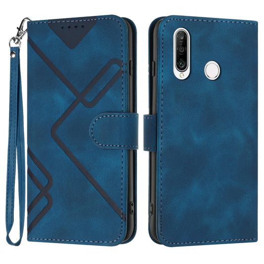 For Honor 20S Russia /20 lite Russia  Line Pattern Skin Feel Leather Phone Case(Royal Blue) - Honor Cases by PMC Jewellery | Online Shopping South Africa | PMC Jewellery