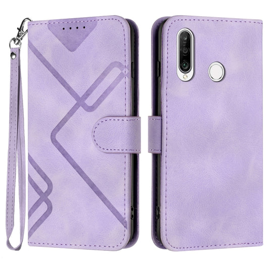 For Honor 20S Russia /20 lite Russia  Line Pattern Skin Feel Leather Phone Case(Light Purple) - Honor Cases by PMC Jewellery | Online Shopping South Africa | PMC Jewellery