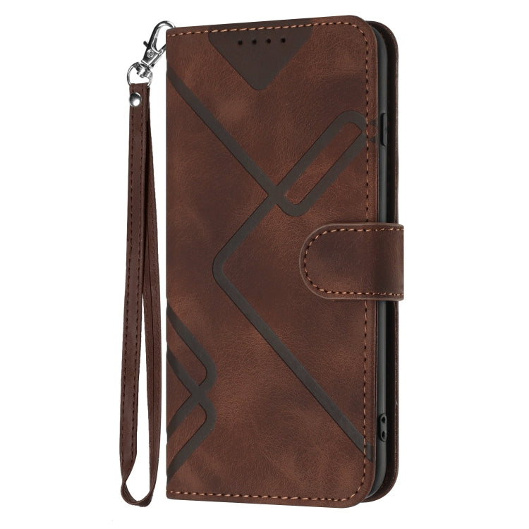 For Honor 70 Line Pattern Skin Feel Leather Phone Case(Coffee) - Honor Cases by PMC Jewellery | Online Shopping South Africa | PMC Jewellery