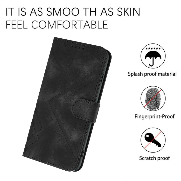 For Honor 70 Pro / 70 Pro+ Line Pattern Skin Feel Leather Phone Case(Black) - Honor Cases by PMC Jewellery | Online Shopping South Africa | PMC Jewellery