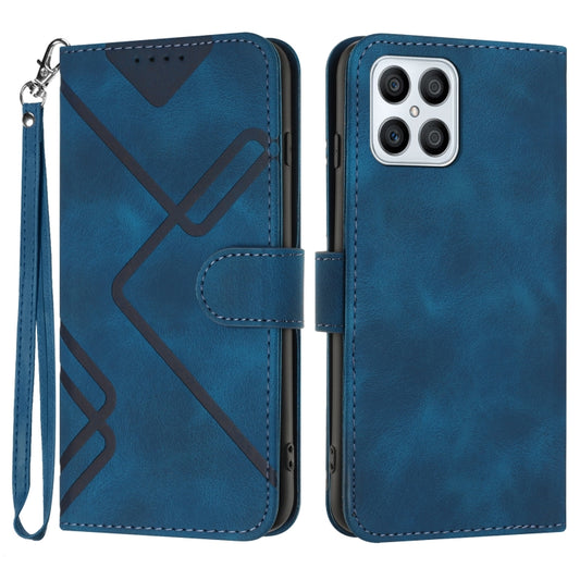 For Honor X8 4G/X30i/Play6T Pro Line Pattern Skin Feel Leather Phone Case(Royal Blue) - Honor Cases by PMC Jewellery | Online Shopping South Africa | PMC Jewellery