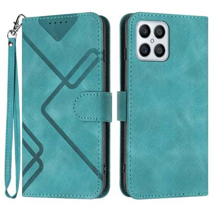 For Honor X8 4G/X30i/Play6T Pro Line Pattern Skin Feel Leather Phone Case(Light Blue) - Honor Cases by PMC Jewellery | Online Shopping South Africa | PMC Jewellery