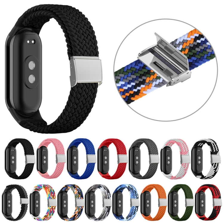 For Xiaomi Mi Band 8 Adjustable Nylon Braided Steel Buckle Watch Band(Colorful Black) -  by PMC Jewellery | Online Shopping South Africa | PMC Jewellery