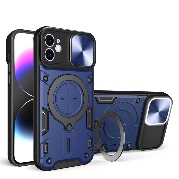 For iPhone 11 CD Texture Sliding Camshield Magnetic Holder Phone Case(Blue) - iPhone 11 Cases by PMC Jewellery | Online Shopping South Africa | PMC Jewellery