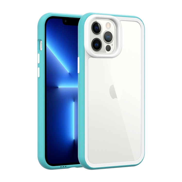 For iPhone 13 Color Frame 2 in 1 Hollow Cooling Phone Case(Mint Green) - iPhone 13 Cases by PMC Jewellery | Online Shopping South Africa | PMC Jewellery