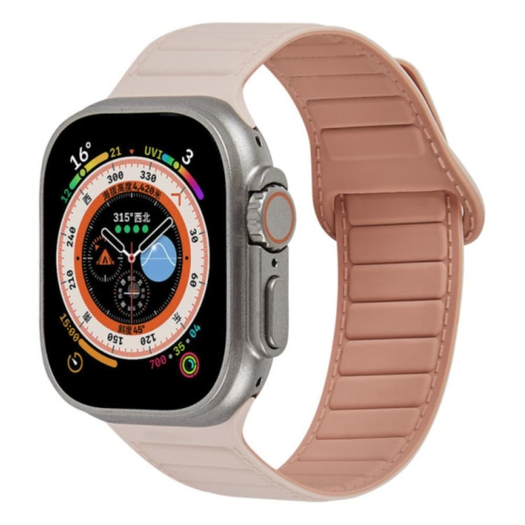 For Apple Watch 7 41mm Loop Magnetic Silicone Watch Band(Pink) - Watch Bands by PMC TechLife | Online Shopping South Africa | PMC TechLife