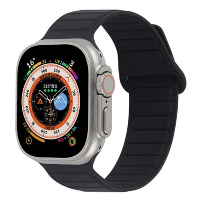 For Apple Watch 7 45mm Loop Magnetic Silicone Watch Band(Black) - Watch Bands by PMC Jewellery | Online Shopping South Africa | PMC Jewellery