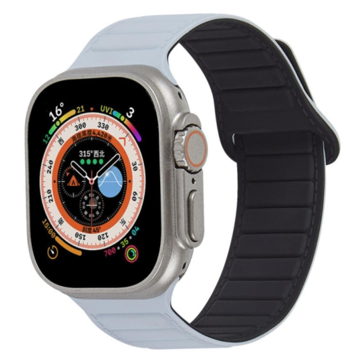 For Apple Watch 2 42mm Loop Magnetic Silicone Watch Band(Grey Black) - Watch Bands by PMC Jewellery | Online Shopping South Africa | PMC Jewellery