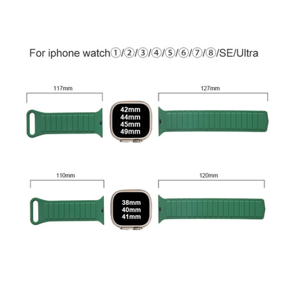 For Apple Watch 8 45mm  Loop Magnetic Silicone Watch Band(Grey Black) - Watch Bands by PMC Jewellery | Online Shopping South Africa | PMC Jewellery