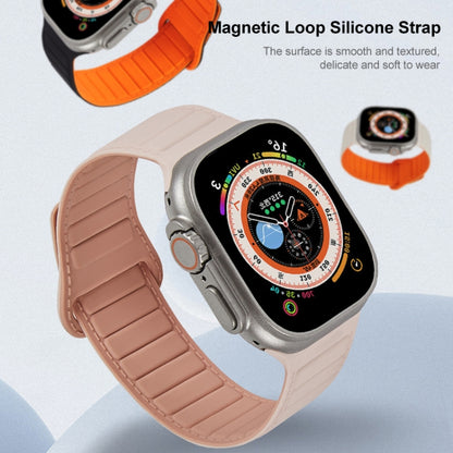 For Apple Watch 6 44mm Loop Magnetic Silicone Watch Band(Starlight Orange) - Watch Bands by PMC Jewellery | Online Shopping South Africa | PMC Jewellery