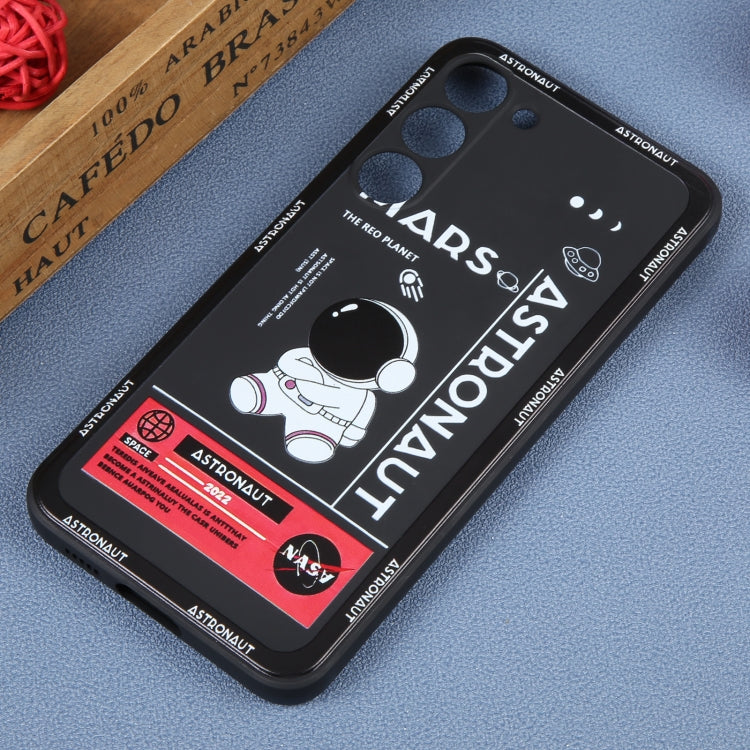 For Samsung Galaxy S21 Ultra 5G Astronaut Pattern Silicone Straight Edge Phone Case(Mars Astronaut-Black) - free shipping - PMC TechLife - Order now!